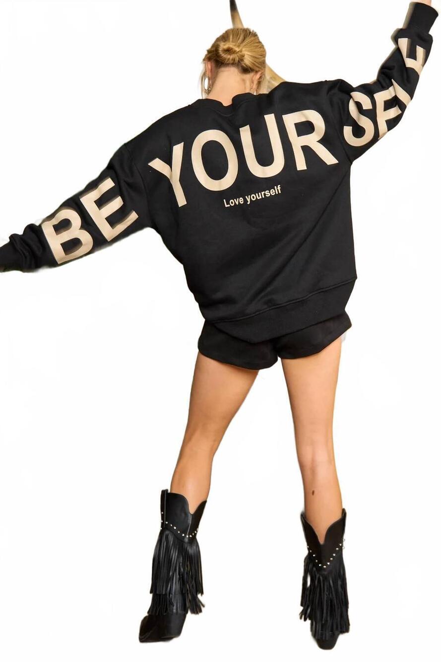 NEW JADE BY JANE be yourself sweatshirt in black
